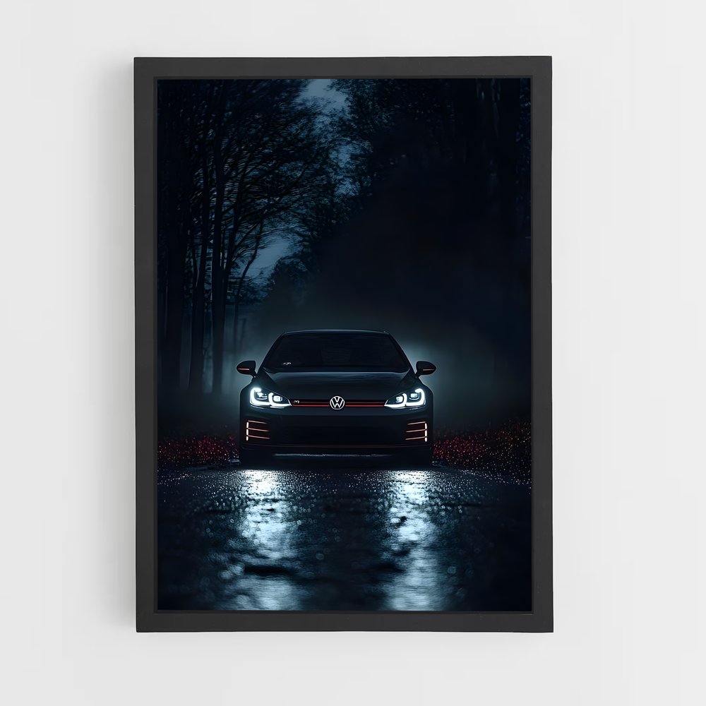 Poster Nuit Noire sur Route – affiche Volkswagen (vue 2)